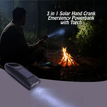 3 in 1 Solar Hand Crank Emergency Powerbank With Torch (LL15)