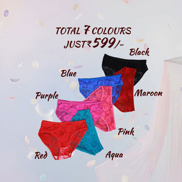 Pack of 7 Premium Floral Lace Panties (7WP)