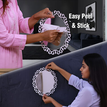 Decorative Round Wall Mirror Sticker (MWS4)