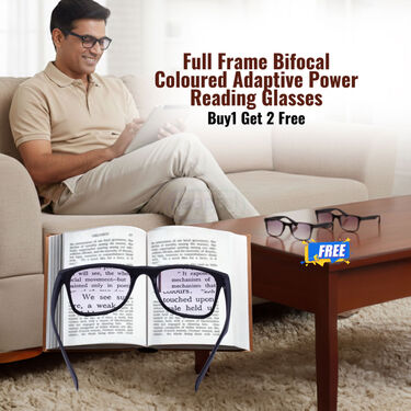 Full Frame Bifocal Coloured Adaptive Power Reading Glasses Buy1 Get 2 Free (3BCORG13)