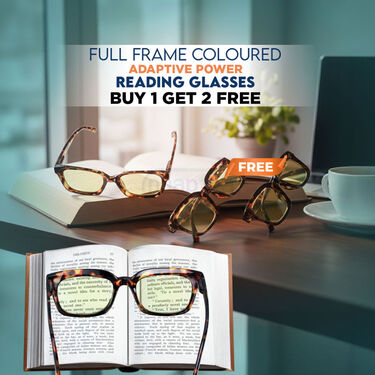 Full Frame Coloured Adaptive Power Reading Glasses Buy 1 Get 2 Free (3 ...