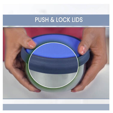 10 Pcs Steel Push & Lock Bowl Set (10PL1N)