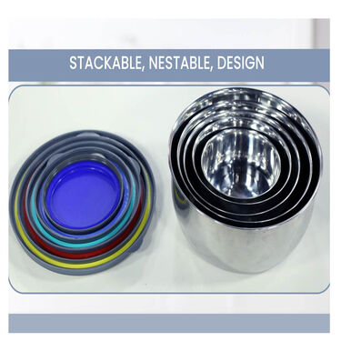10 Pcs Steel Push & Lock Bowl Set (10PL1N)