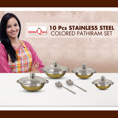 10 Pcs Stainless Steel Colored Handi Set (10CHN)
