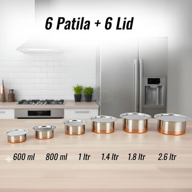 20 Pcs Copper Base Cook & Serve Set + 5 Pcs Kitchen Tools (20CC1)
