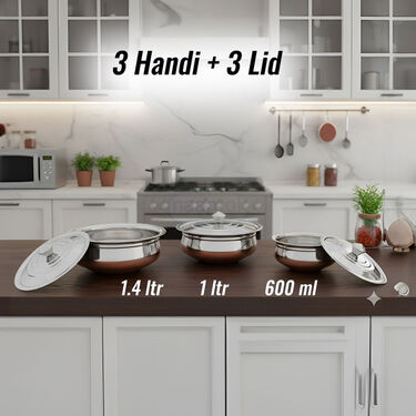 20 Pcs Copper Base Cook & Serve Set + 5 Pcs Kitchen Tools (20CC1)
