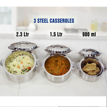 Set of 3 Stainless Steel Hotbox (3SC2N)