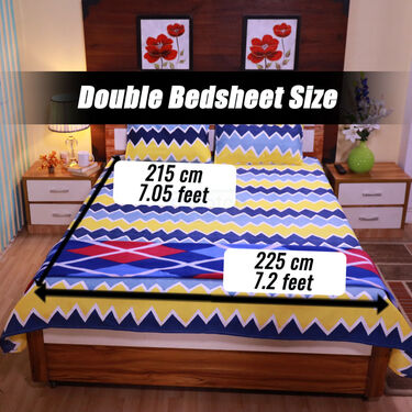 Pack of 2 Double Bedsheets Set + 2 Single Blankets (4FBS3)