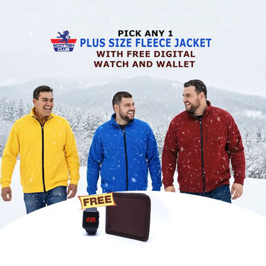Pick Any 1 Plus Size Fleece Jacket With Digital Watch And Wallet Free (FJP1)