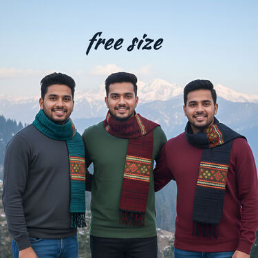 Pack of 3 Wollen Kullu Mufflers For Men (WKM1)