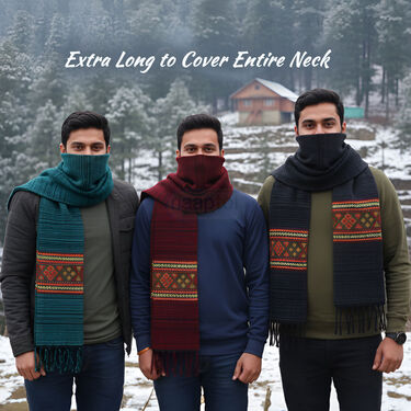 Pack of 3 Wollen Kullu Mufflers For Men (WKM1)