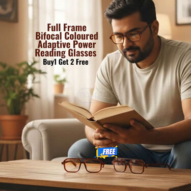 Full Frame Bifocal Coloured Adaptive Power Reading Glasses Buy1 Get 2 Free (3BCORG15)