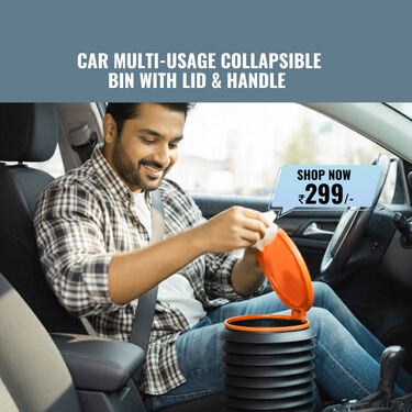 Car Multi-Usage Collapsible Bin With Lid & Handle (CTB2)