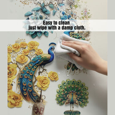 3D Colorful Peacock Wall Sticker B1 G1 Free (3DWS8)