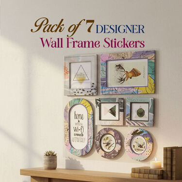 Pack of 7 Designer Wall Frame Stickers (3DWS9)