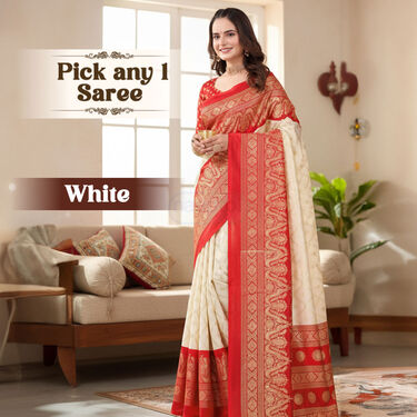 Premium Foil Work Saree - Pick Any 1 (FPS21)