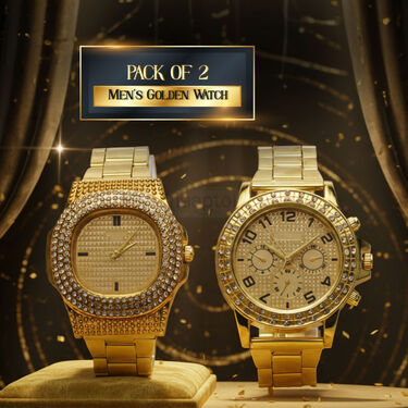 2 Mens Golden Watch  (2MW18)