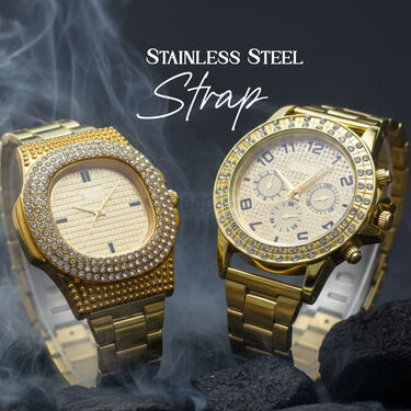 2 Mens Golden Watch  (2MW18)