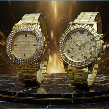 2 Mens Golden Watch  (2MW18)