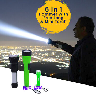 6 In 1 Hammer Torch With Free Sleek Torch & MIni Torch (LL24)