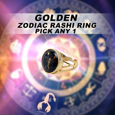 Golden Zodiac Rashi Ring (ZR1) – Naaptol