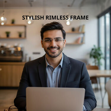 Rimless Adaptive Power Reading Glasses B1 G3 Free (4RG1)