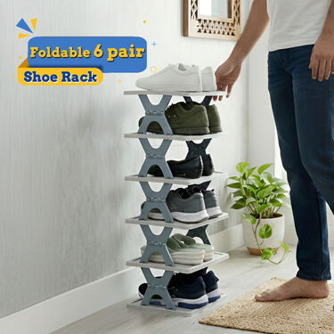 Foldable 6 Pair Shoe Rack (SA12)