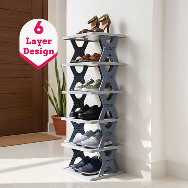 Foldable 6 Pair Shoe Rack (SA12)
