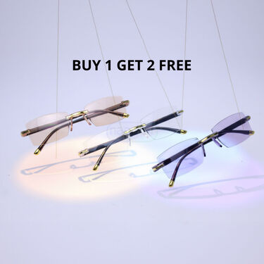 Rimless Bifocal Coloured Adaptive Power Reading Glasses Buy1 Get 2 Free (3BCORG17)
