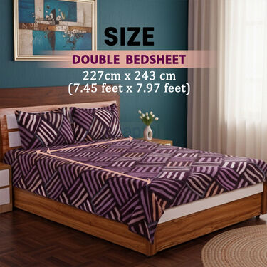 Double Bed Warm Bedsheet With 2 Pillow Covers Free (DBS34)