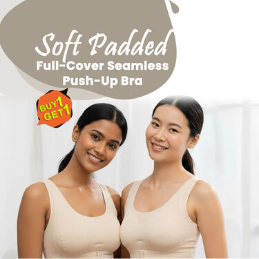 Soft Padded Full-Cover Seamless Push-Up Bra ? Buy 1 Get 1 Free (2FPB)