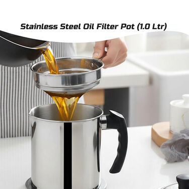Stainless Steel Oil Filter Pot (1.0 Ltr) (1SOP1)