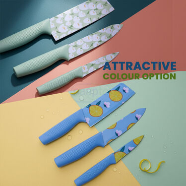 3Pcs Stainless Steel Printed Knife Set (CK4)
