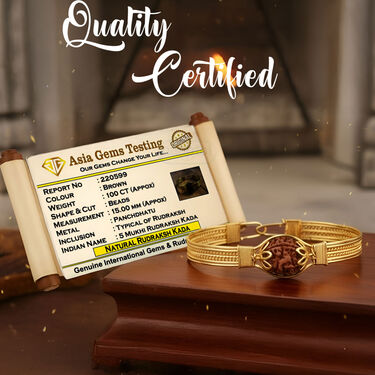 Panchdhatu 5 Mukhi Rudraksha Kada With Certificate (PPRK)