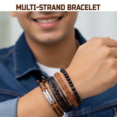 Believe Leather & Beads Bracelet (4LB4)