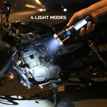 Powerful Long Range 4 LED Bright Torch with Emergency Light (LL26)