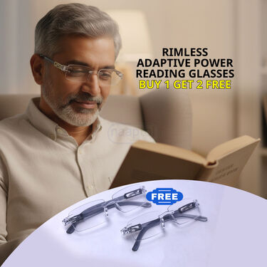 Rimless Adaptive Power Reading Glasses B1G2 Free (3ORG10)