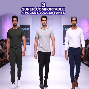 3 Super Comfortable Jogger Pants For Men (3SPT18)
