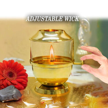 Brass Akhand Diya With Adjustable Bati (1BAD3N)