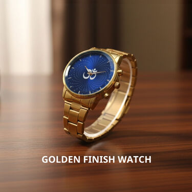 Golden OM Watch With 3D Shiva Ring (GWSR1)