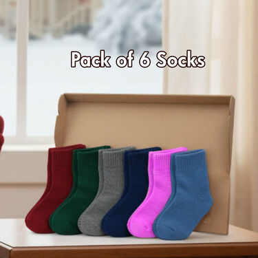 6 Pair Fleece Ankle Length Winter Socks For Men (ASM2)