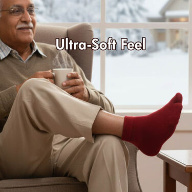 6 Pair Fleece Ankle Length Winter Socks For Men (ASM2)