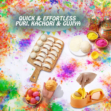 4 In 1 Puri Kachori-Gujiya Momo-Modak Maker - Holi Special (PKG18)