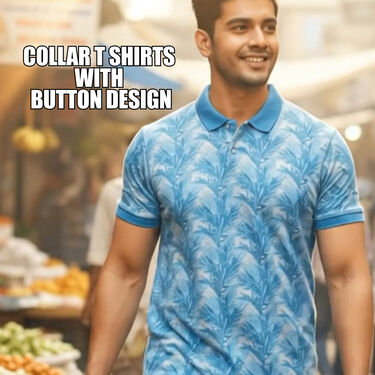 Set of 5 Designer Printed Polo Half Sleeves T-Shirts (5PT27)