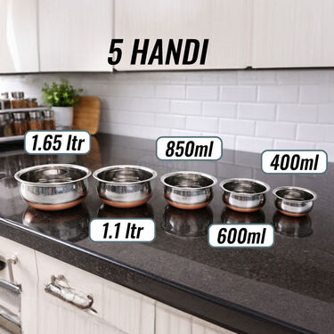 15 Pcs Copper Base Cook & Serve Set + 5 Pcs Kitchen Tools (15CC1)