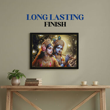 Premium Radha Krishna Spiritual Wall Painting with Free Stick-On Hook  (WWP)