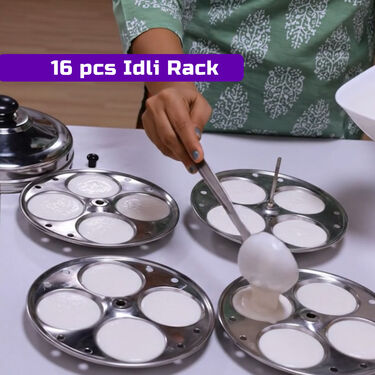 Stainless Steel Big Multi Cooker + 16 Cavity Idli Rack (1MMC2)