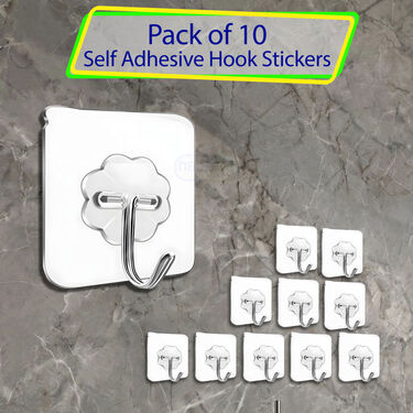 Pack of 10 Self Adhesive Hook Stickers (10HS)