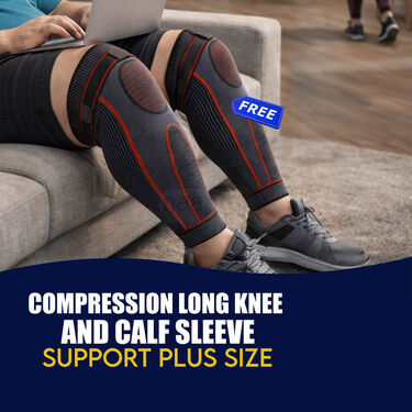 Compression Long Knee And Calf Sleeve Support Plus Size B1G1 (CLK2)