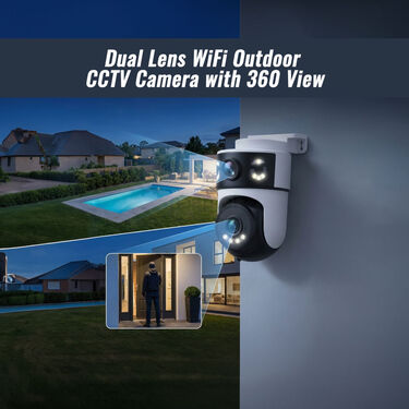 Dual Lens WiFi Outdoor CCTV Camera With 360 View (CCTV34)